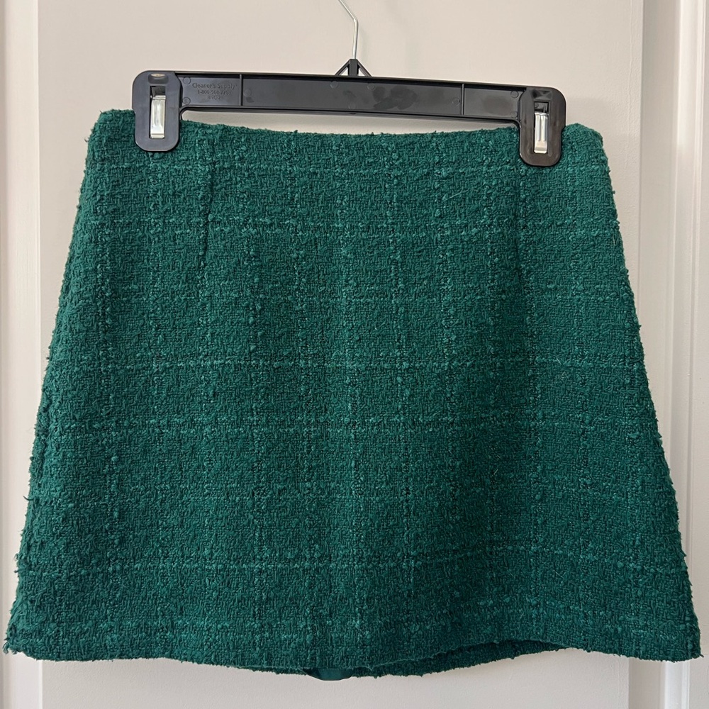 Abercrombie & Fitch Textured Green Mini Skirt